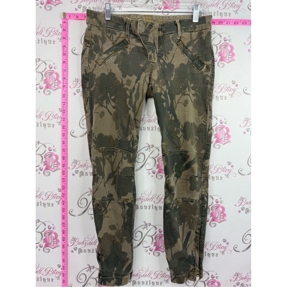 Rich and skinny y2k pants Camouflage Skinny Jeans - Olive Green Camo